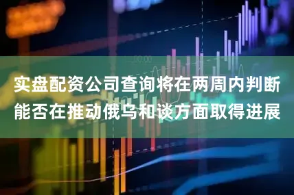实盘配资公司查询将在两周内判断能否在推动俄乌和谈方面取得进展